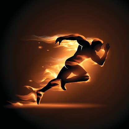 man on fire running